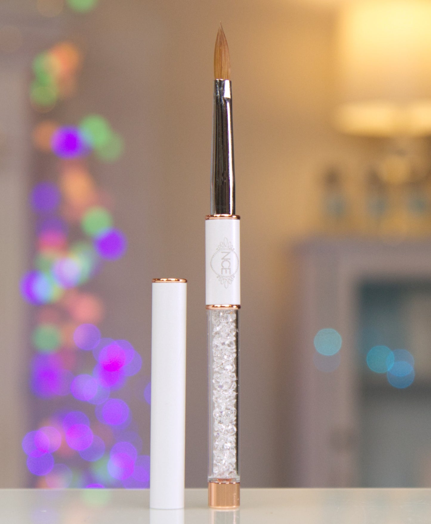 White & Rose Gold Brush